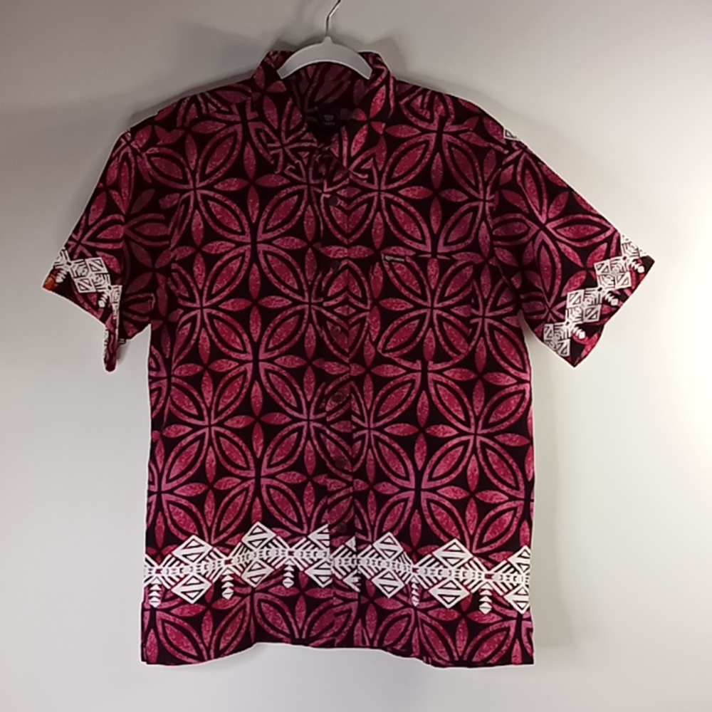 Tanoa Hawaiian Casual Button Up Shirt Men's Size L - Picture 12 of 16